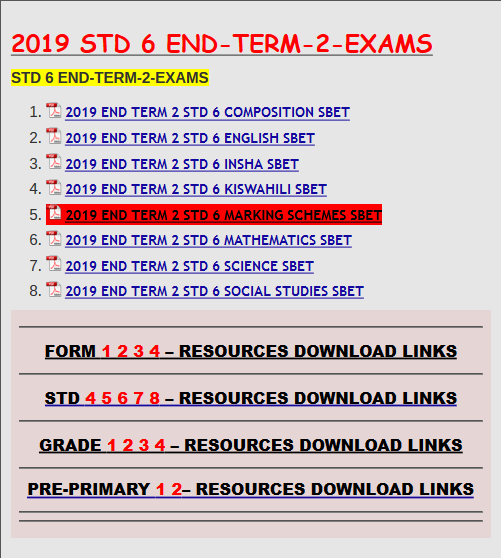 2019 STD 6 END-TERM-2-EXAMS - KCSE ONLINE